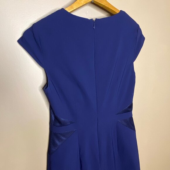 Office Siren Navy Black Label Sak’s Fifth Avenue Knee Length Dress - Picture 8 of 12